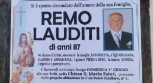 Esempio di dedizione a famiglia e lavoro, addio a Remo Lauditi